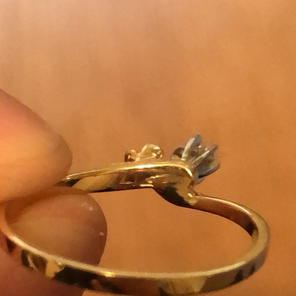 14k Wedding Ring Set Floral Detail - Picture 13 of 14